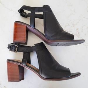 Black leather sandals